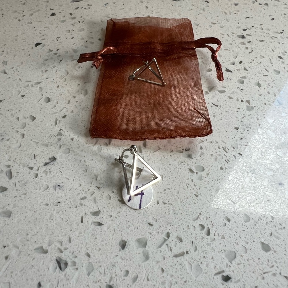 Silver Triangle Earrings